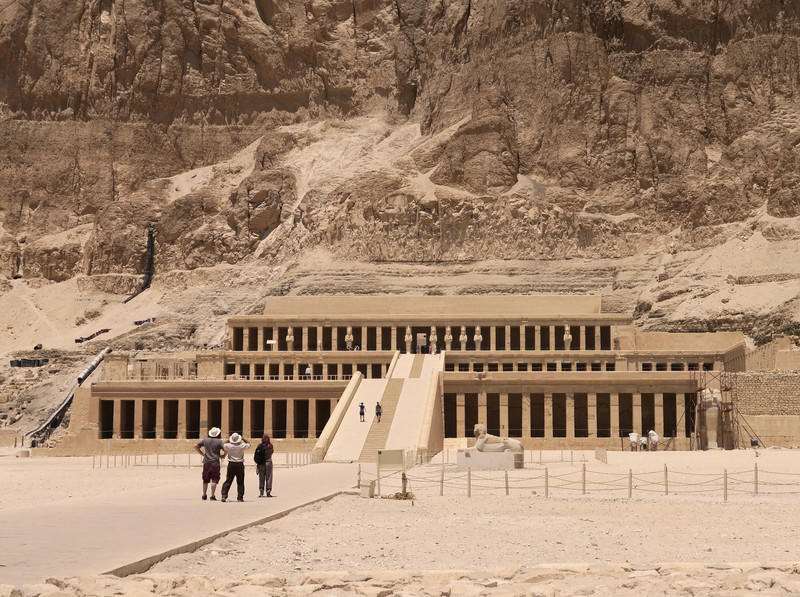 Deir el-Bahri - Temple of Hatshepsut - facing northwest الدير البحري - معبد حتشبسوت - باتجاه شمال غربي