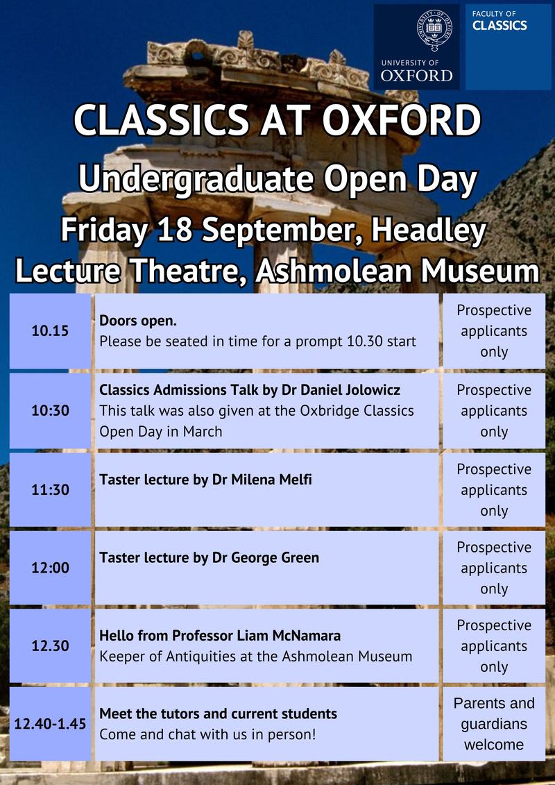 open day timetable sept